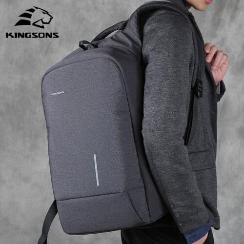 Kingsons Men Backpacks 13''15'' USB Charging Anti-theft Backpack For Laptop Mens and Womens Fashion Polyester Travel Bags