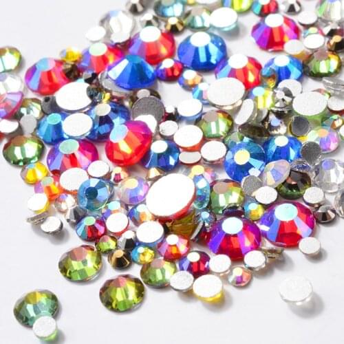 Mixed AB Color Glitter Rhinestones Flatback Garment Wedding Dress Clothes Gems 3d Nail Jewelry Manicure Art Decorstions