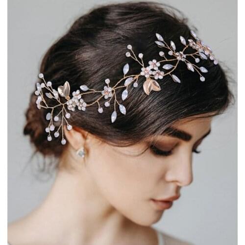 Handmade Wedding Hair Accessories Crystal Headpieces Rhinestone Bridal Flower Headband Tiaras And Crowns Jewelry Bride Head Band