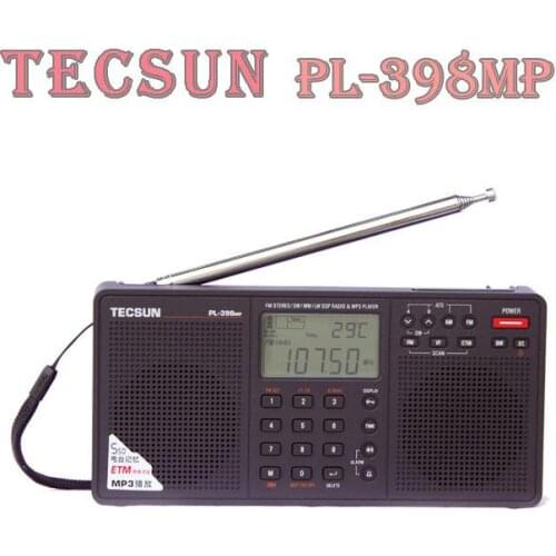 TECSUN PL-398MP FM Stereo/SW/MW/LW DSP Welt Band Radio Mp3-player-Schwarz