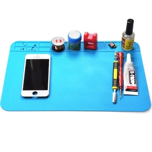 Heat Insulation Working Mat 300*200mm Heat-Resistant Silicone Soldering Work Pad Desk Platform Solder Rework Repair Tool Station