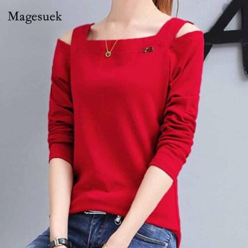Slash Neck Long-Sleeve Cotton Shirt Women Blouses 2020 Autumn Fashion Slim Korean Women Blouse Solid Ladies Women Shirts 10716
