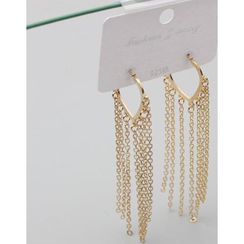 Heart Top Tassel Earrings for Women Gold Color Links Statement Drop Earrings Personality Boho Unusual Earrings pendientes mujer