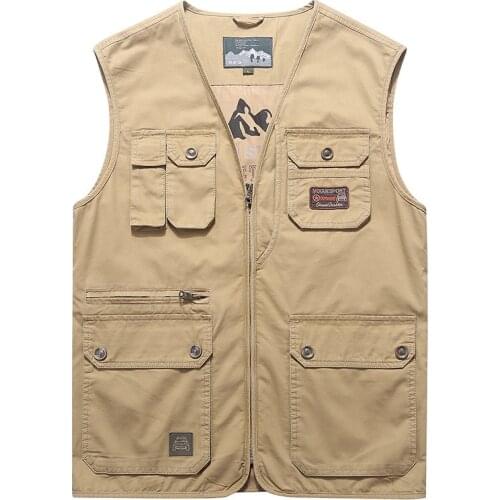 Plus size 7XL 8XL 9XL brand vests for men multi-pockets military jacket sleeveless safari tactical photography director vest