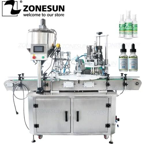 ZONESUN Custom Full Automatic Filling And Capping Machine for Cosmetic Eye Drops Spray Bottle Small Vial Bottle Packing