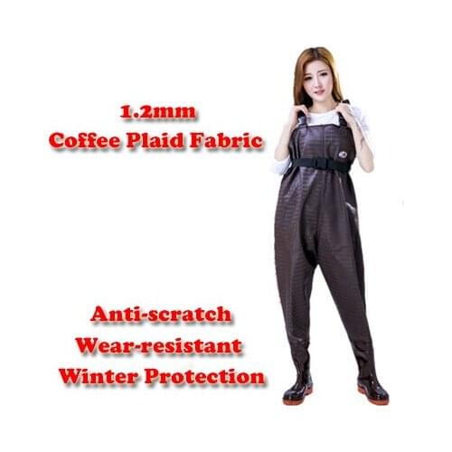 1.2mmThickening Fishing Chest Waders Breathable Winter Pants Wading Boots Waterproof Wader for Fishing Fly neoprene bota pesca