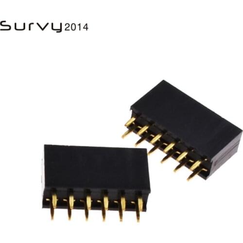 10/20/50PCS 2X6Pin Header Socket gold plated 6Pin 2.54mm Row Straight Female Double diy electronics