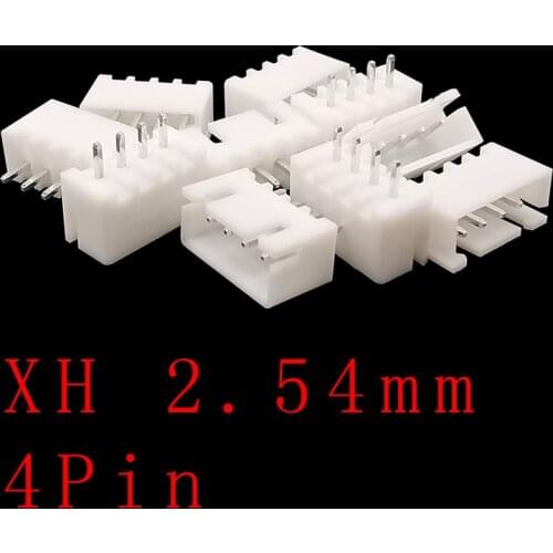 100PCS XH2.54 4 Pin 2.54mm Pitch Male Plug Straight Needle Plastic Housing Shell Pin Header Terminal Blocks JST Connector