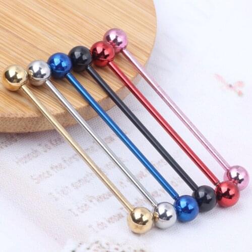 14G Titanium Anodized Industrial Barbell Ear Ring Body Piercing Jewellery 6 colors 60pcs/120pcs Piercing Barbells