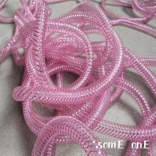 Elastic Tube Accessories Shiny Lilac colour Free Twist Shap DIY Wedding Artwork Decor Modelling Design Handmade Designer Fabric
