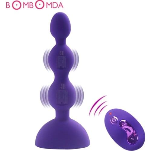 Anal Vibrator Sex Toys For Women Vibrating Anal Beads Plug 10 Speeds Prostate Massager Wireless Remote Control G-spot Vibration