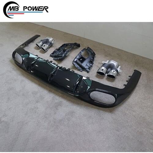 2019 E class C238 E53 diffuser for C238 to E53 rear bumper diffuser with exhaust tips high quality PP material