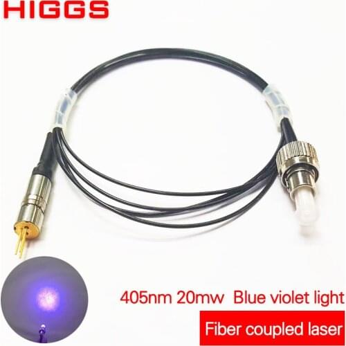 Long life 405nm 20mw Blue violet laser coupled fiber module Biology pointer lamp light Multi-mode single-mode customizable