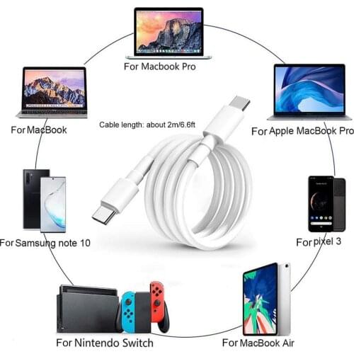 2M 100W 5A PD USB C To USB Type C Cable USB C PD Fast Charger Cord USB-C Type-c Cable For Xiaomi Huawei Samsung Macbook IPad