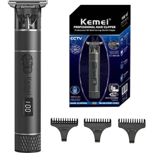 Original kemei LCD display professional hair trimmer for men electric beard hair clipper barber cordless haircut machine