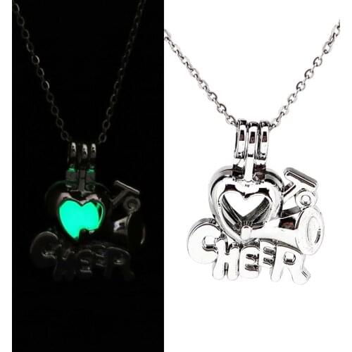 To CHEER Party Horn Luminous Necklaces Silver Color Chain Necklace Glow in Dark Pendant Necklaces Collares Maxi Choker GG939