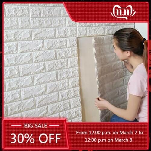 77x70cm 3D Brick Wall Stickers Living Waterproof Foam Room Bedroom DIY Adhesive Wallpaper