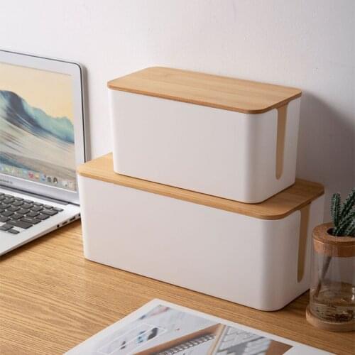 Cable Organizer Box Hard Plastic Power Strip Storage Box Cable Management Box Holder Dustproof Cover Home Cable Winder Organizer