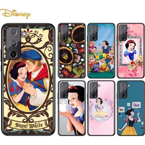 Snow White Cute For Samsung Galaxy S21 S20 S10e S9 S8 S7 S6 Plus Ultra Lite Edge 5G Silicone Black Soft Phone Case