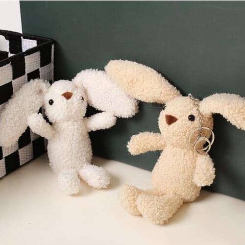 Stuffed Animals Long Ear bunny Rabbit Keychain Cute Cartoon Plush Toy Stuffed Animal Dolls Children Birthday