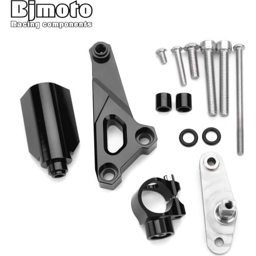 BJMOTO CNC Motorcycle Adjustable Steering Stabilize Damper Bracket Mount kit For BWM S1000 2014-2015 Moto Steer Support