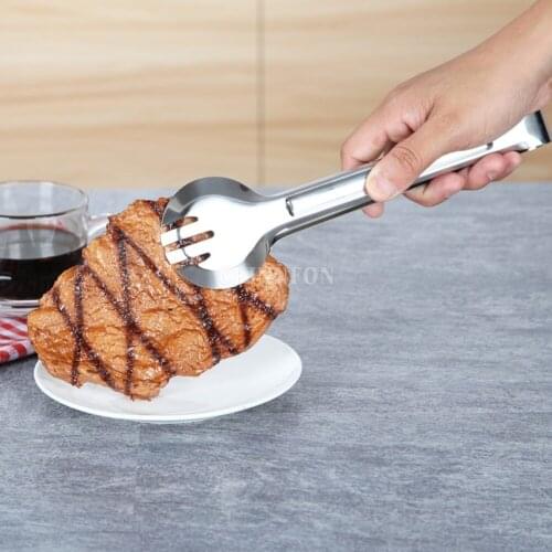 500Pcs/Lot Stainless Steel Bbq Ice Food Salad Tong Cooking Clip Serving Cake Kitchen Clamp