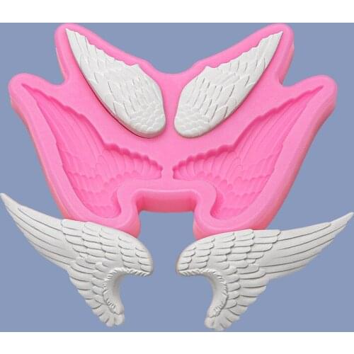 2 Pairs of Angel Wings Fondant Silicone Mold Chocolate DIY Baking Cake Decoration Mold