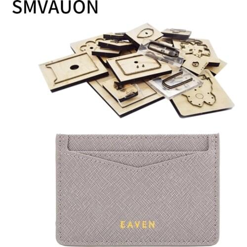 SMVAUON Leather Card Holder Coin Purse Stitching Card Holder Business Card Holder Suitable For Die Cutting Machine