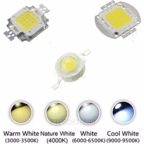 High Power 1W 3W 5W 10W 20W 30W 50W 100W LED Chip Warm Natural cool white Beads LED