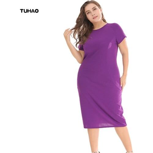 TUHAO Purple Elegant Office lady Dresses plus size 3XL Summer Dresses for Women Work Dress high quality Work Dresses BC132