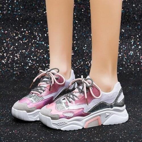 Women Fashion Vulcanize Shoes 2021 New Spring Summer Breathable Mesh Wear-resistant All-match Womens Sports Shoes Large Size