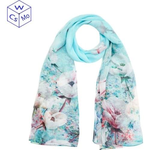 New 2019 High quality 100% silk scarf Women Luxury Real Chiffon silk Long scarves Shawl Female hijab wrap scarfs for ladies