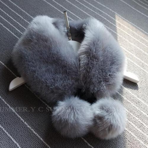9 Colors 56CM*12CM Faux Fur Collar Solid Winter Scarf Female Handmade Rabbit Fur Scarf Women Winter Fur Wraps Ring Scarves 2021