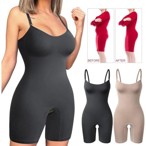 Women Waist Trainer Bodysuit Shapewear Tummy Control Full Body Shaper Shorts High Waist Butt Lifter Thigh Slimmer