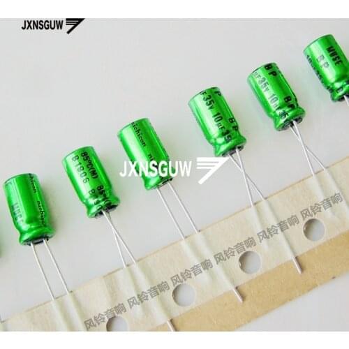10PCS UES1V100MEM NICHICON MUSE BP 35V10UF 6.3X11MM Green Non Polar 10uF 35V Audio Electrolytic Capacitor ES 10uF/35V