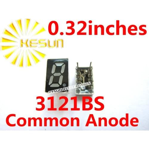 10PCS x 0.32 inches Red 3121BS 3121AS Common Anode/Cathode Single Digital Tube LED Display Module