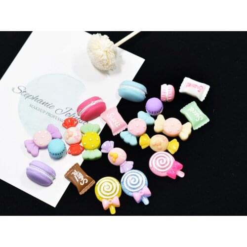 20 Piecescolorful Kawaii Flatback Resin Cabochon Candy DIY Phone Case