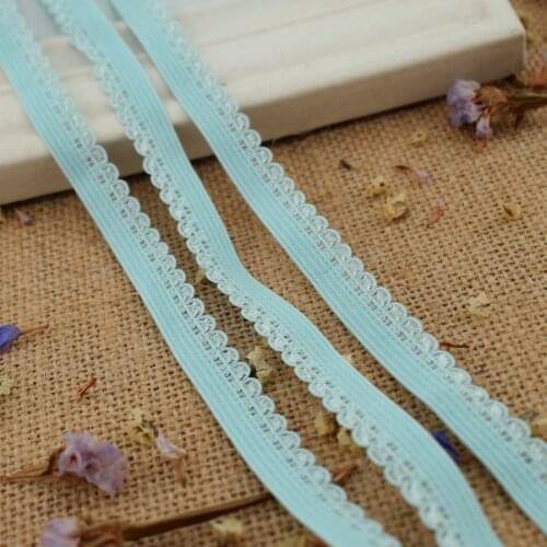 #281 Blue sprouts Elastic Bands 8yards/lot Stretch Lace Edge Trim Baby Woman Man Underwear Pants Fabric pants skirt