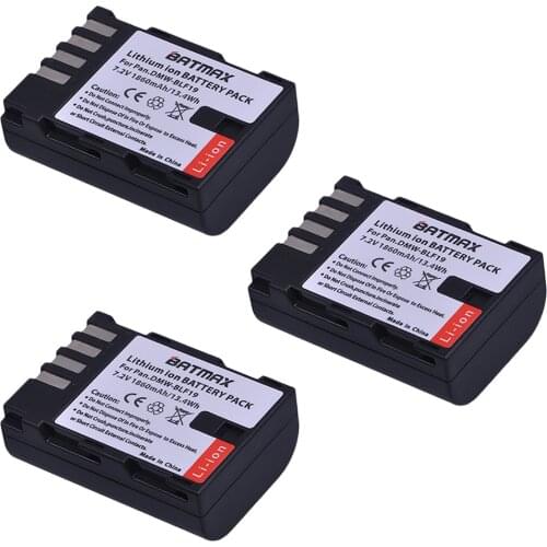 3x DMW-BLF19 DMW-BLF19E DMW-BLF19PP BLF19 BLF19E BLF19PP Battery for Panasonic Lumix GH3 GH4 GH5 DMC-GH3 DMC-GH4 DMC-GH5 Cameras