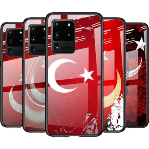 Tempered Glass Cover Turkey Turkish Flag For Samsung Galaxy S21 Ultra Plus 5G M51 M31 M21 Shockproof Shell Phone Case