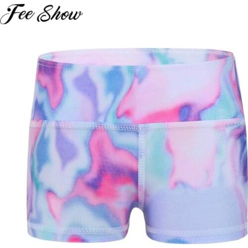 Kids Girls Ballet Dance Costumes Shorts Gymnastics Swimsuit For Dancing Boy-cut High Waist Shorts Bottoms Gym Leotards Swimwear