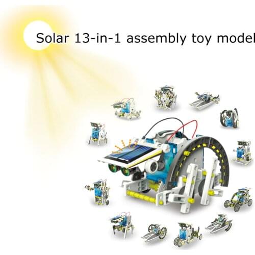 Kids Toys for Boys Diy Car Solar Power DIY Environmentally Friendly Puzzle Robot 13-in-1 Assembled Toy Model