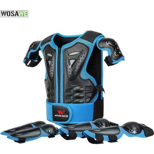 WOSAWE Kids Cycling Protector Sets Children Protective Gear Body Chest Elbow Knee Guard Moto Dirt Bike Kids Jacket Armor Gear