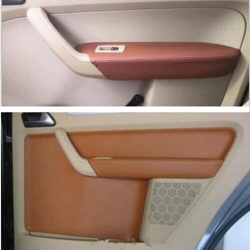 For Volkswagen Touran Caddy 2006-2015 Microfiber Leather Door Armrest Interior Door Panel Protective Cover with Mount Fittings