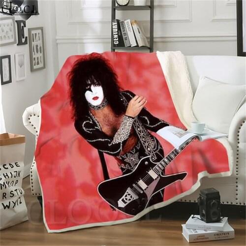 Double Layer Blankets KISS Rock Band 3D Throw Blankets for Beds Home Decoration Boy Girl Outdoor Travel Airplane Nap Adult Quilt