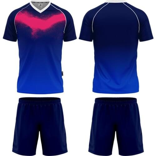 Dark Bule Soccer Jersey Set Adult Sportswear Diy Logo And NumberFootball Team Wear Soccer Uniforms