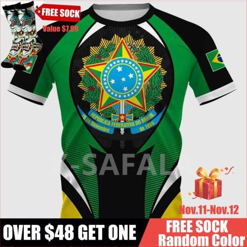 Latin America Brazil All Country Map Flag Viking Skull Summer 3D All Printed Round Neck T Shirts Men Women Harajuku Casual Tee