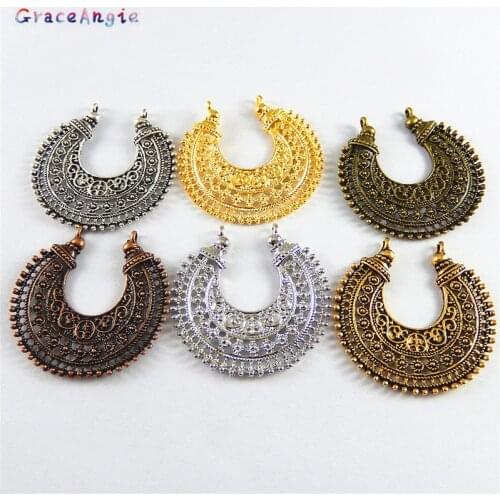 GraceAngie 12 pcs/pack Mixed Phase Box Pendant Jewelry Accessories Crescent Shape Zinc Alloy Creative Retro Mystery Style
