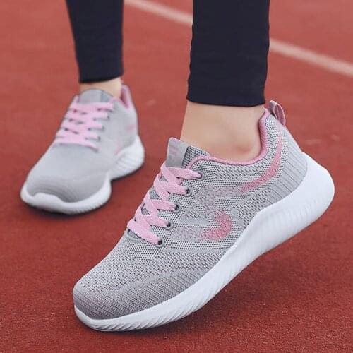 Women vulcanized shoes 2021 new mesh breathable hollow lace up casual shoes woman sneakers female plus size tenis feminino