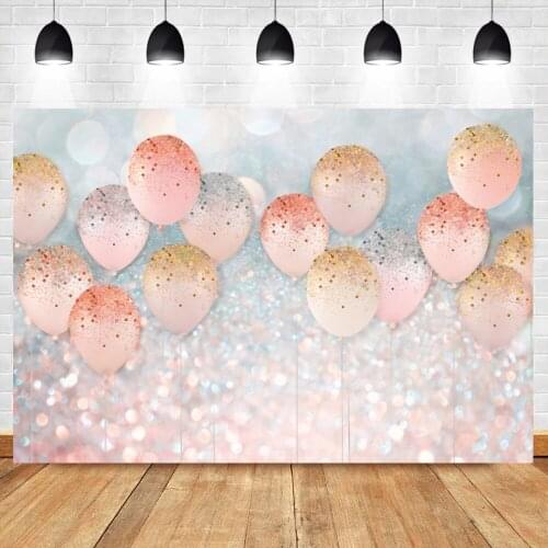 Laeacco Golden Silver Balloons Light Bokeh Polka Dots Birthday Party Baby Shower Decor Photo Backdrop Photo Background Photocall